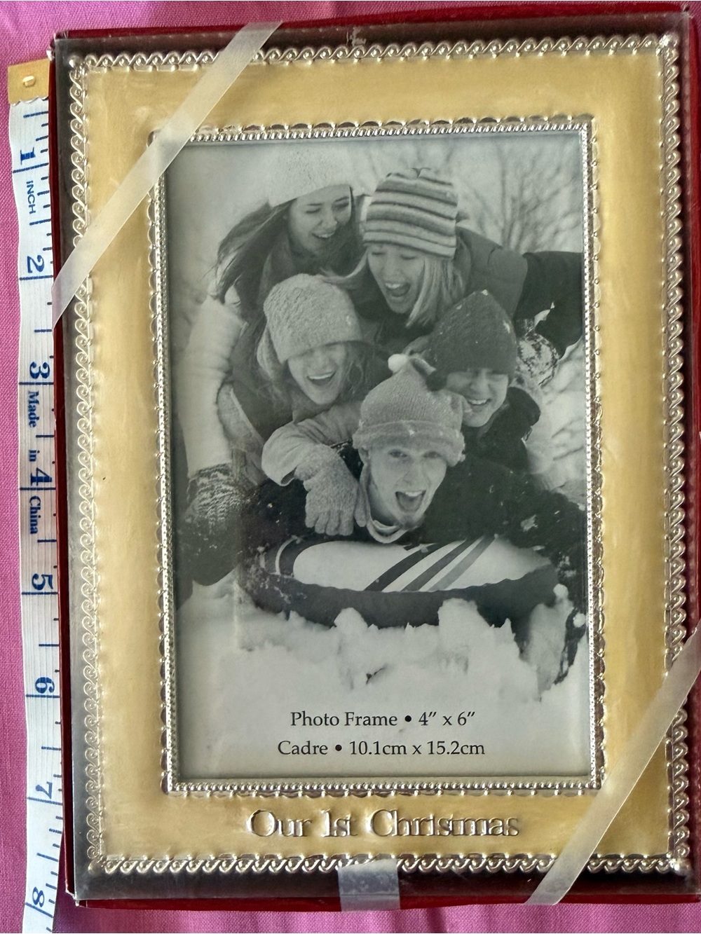 Our 1st Christmas Cream Photo Frame - 4" x 6"